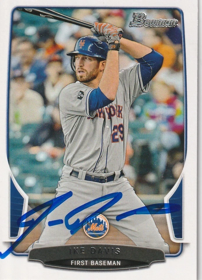 IKE DAVIS NEW YORK METS  SIGNED 2013 BOWMAN CARD #72 - Image 1 of 1