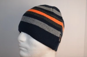 ZeroXPosur Beanie Hat Cap Blue Gray Orange Stripe OSFM Nightfall Snow Hike Ski - Picture 1 of 10