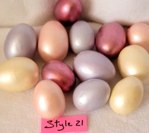 12 Pearlize Easter Eggs, Basket Filler, Bowl Filler, Crafts, Light Weight, NEW - Bild 1 von 13