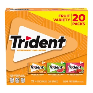 Trident Paquete Variedad Fruta Goma Sin Azúcar 20 Unidades (SIN ENVÍO A CA) - Imagen 1 de 5