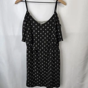 Old Navy Cami Dress Black Floral Fit & Flare Size Large EUC - Picture 1 of 6