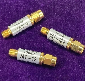 3 Pcs ~ Mini-Circuits 15542 VAT-9, VAT -10+, and VAT-12  RF Attenuators ~ 50 Ohm - Picture 1 of 4