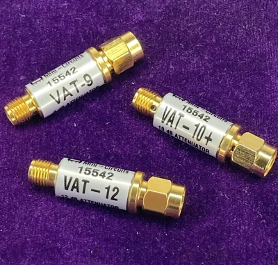 3 Pcs ~ Mini-Circuits 15542 VAT-9, VAT -10+, and VAT-12  RF Attenuators ~ 50 Ohm - Image 1 of 4