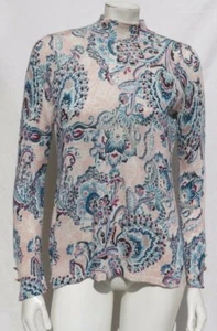 NEW $99 CHICO’S Paisley Lace Print Mock Neck Pullover Sweater Top 0 US S - Picture 1 of 5