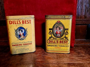 Pair of DILL' S BEST Smoking Tobacco & 1 DILL' S BEST Tin (Rubbed) - Picture 1 of 7