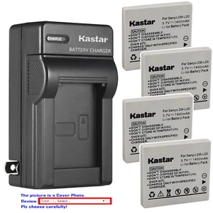 Kastar Battery AC Wall Charger for Sanyo DB-L20 VAR-L20N & Sanyo Xacti VPC-E1 - Picture 1 of 11