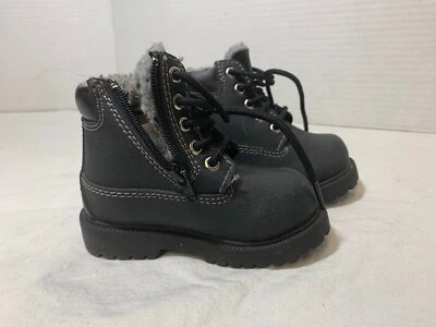 Botas de cuero negras Smart Fit impermeables con cremallera lateral para niños pequeños talla 5 1/2 Foto 1 de 4
