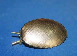 Schal Brosche mit Quetschrücken.  Goldfarbenes Webmuster.Vintage Unikat - Bild 1 von 6