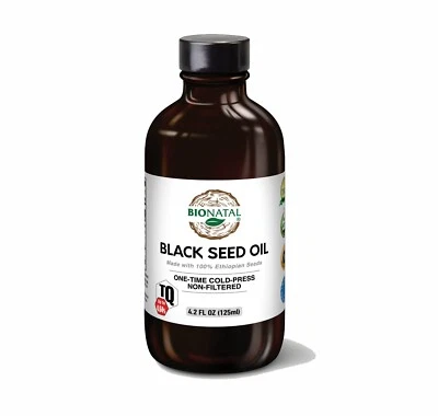 BioNatal Ethiopian Black Seed Oil 4.2 oz (GLASS) – High TQ 4.64% Cold Pressed - Image 1 of 4