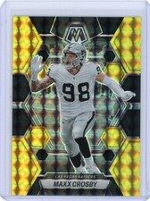 2023 Panini Mosaic Choice Football Black Gold Prizm #123 Maxx Crosby #2/8