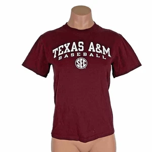 Texas A&M Aggies BASEBALL Kids Girls Youth 7-8 Medium T-Shirt Maroon - Picture 1 of 9