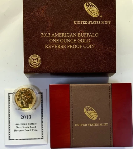 2013 American Buffalo 1 oz Gold Reverse Proof with Original Government Packaging Cover