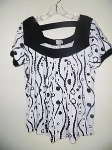 Maglia manica corta Starialle, bianca con pois neri, taglia L - Foto 1 di 2