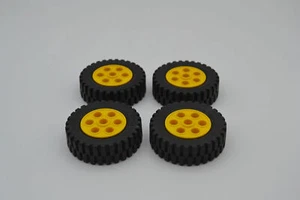 LEGO 4 x Reifen Felge gelb Yellow Wheel 30mm D. x13mm 13x24 Tire 2695c01 - Bild 1 von 2