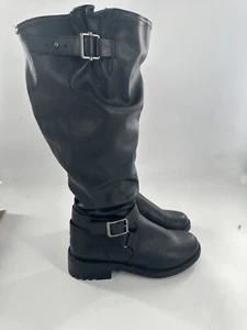 Fergie Womens Leather Riding Boots Black Size 9.5M Slay - Picture 1 of 10