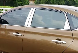 8pcs Chrome Central Window Pillar Posts Trim For Nissan Sentra Sylphy 2013-2017 - Picture 1 of 1