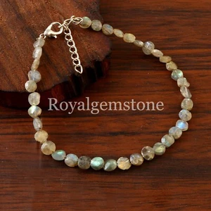 high flash labradorite Labradorite Beaded Women's Healing labradorite bracelet - Picture 1 of 5