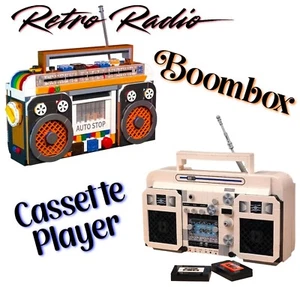 Retro Tape Radio Building Block Set – Vintage Boombox Mini Model - Picture 1 of 11