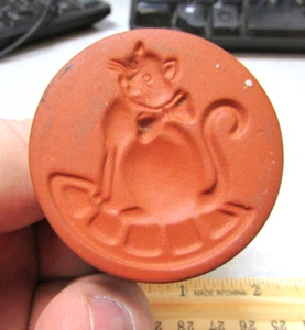 Vintage Keramik Keksstempel, Süße Katze! 2 cm breit, schönes Sammlerstück - Bild 1 von 2