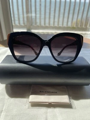 Balenciaga Cat Eye Sunglasses 57MM BA99 90F 57-17 135-2 Blue/Brown Acetate RARE! - Image 1 of 4