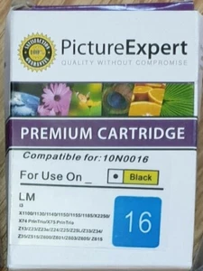 Lexmark premium ink cartridge LM16 Black - compatible - pic large shows printers - Picture 1 of 1