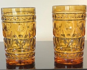 Vintage Indiana Brille 2er Set Bernstein Retro Mid Century gepresst mundgeblasen Boho - Bild 1 von 5
