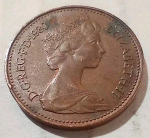 Great Britain One 1 New Penny 1980 Coin Pence Cent UK GB Queen Elizabeth II - Picture 1 of 2