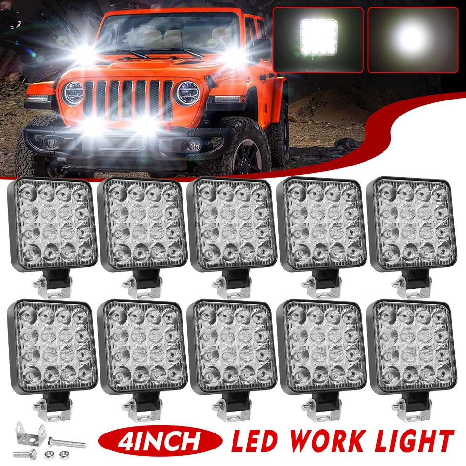 10X 48W Work Light LED Lámpara Trabajo Faros antiniebla Luz de trabajo promoció