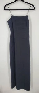 Phoebe Petites Silk long beaded strap Long Dress SIZE 8 Black Sleeveless Y2K - Picture 1 of 6