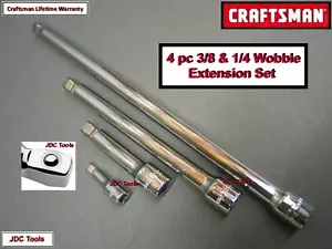 CRAFTSMAN 4pc 1/4 3/8 ratchet wrench WOBBLE socket extension set - Picture 1 of 4