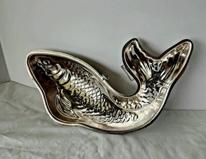 Vintage kupferfarbene Koi Fisch Dose Deko Wandbehang / Jello Form - Bild 1 von 8