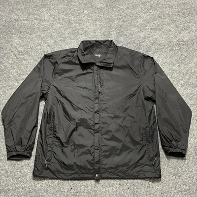 Chaqueta cortavientos Walter Hagen para hombre talla grande negra bolsillo con cremallera completa exterior Foto 1 de 4