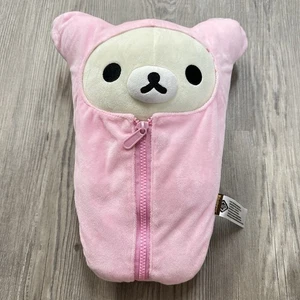 Rilakkuma Korilakkuma Bear Pink Sleeping Bag Pajama Sack Plush Stuffed Toy 13” - Picture 1 of 8