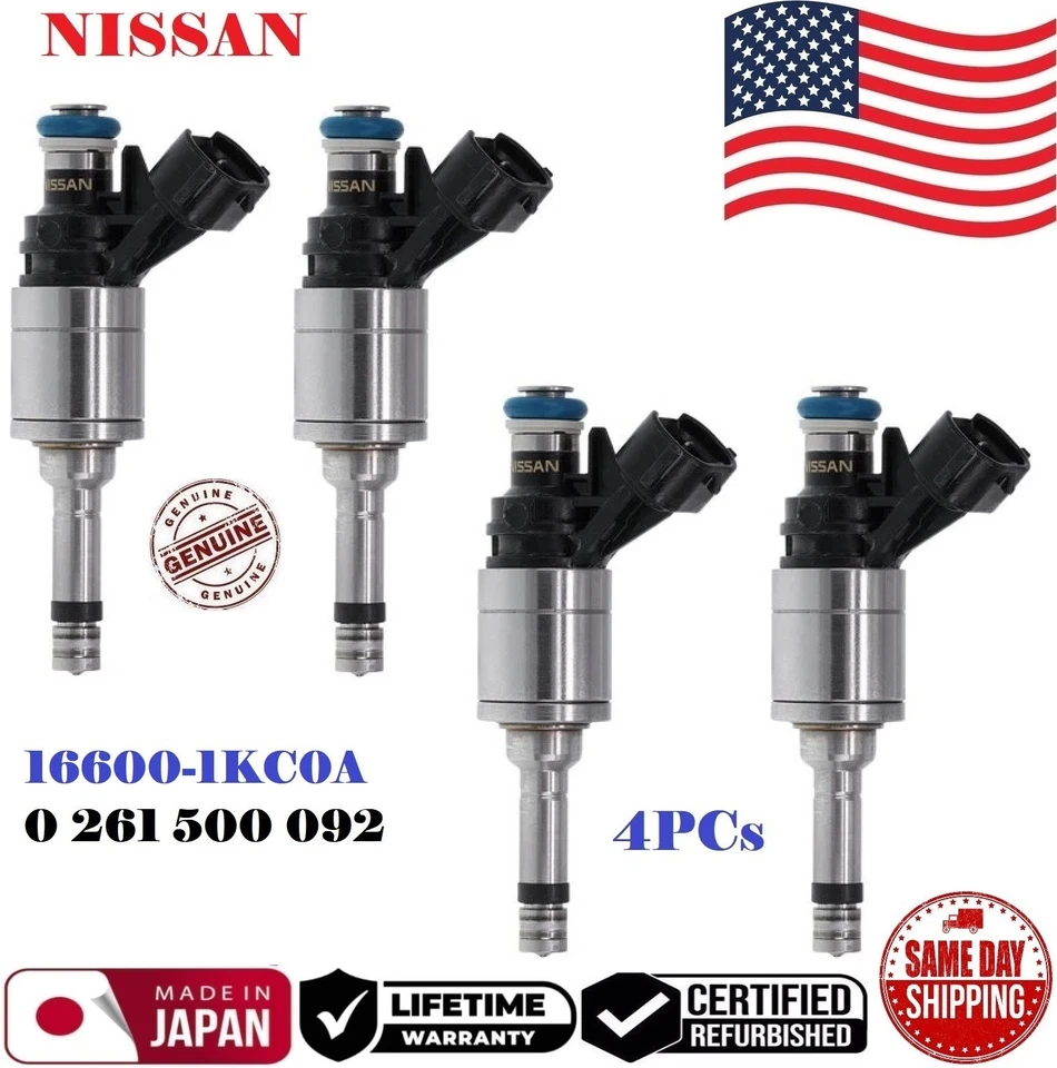 ✅ Juego de 4 inyectores de combustible originales para Nissan Juke 2011-17 1,6 L turbo #0261500092 Foto 1 de 1