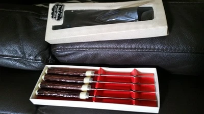 4 unechte Hirschgeweih Steak Messer Edelstahl Länge ca.19cm NEU OVP - Bild 1 von 3