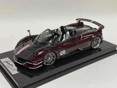 1/18 BBR Pagani Huayra BC in carbon Body red on Custom carbon Base 48 pcs #162 - Image 1 of 4