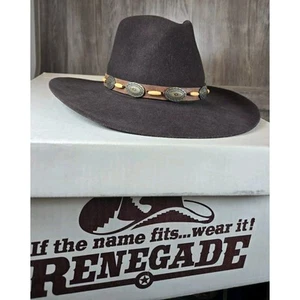 Vintage Renegade Brown XX Fur Wool Blend Western Cowboy Hat Sz 7 1/4 Made USA - Picture 1 of 10