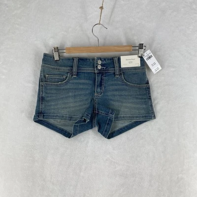 Hollister Shorts Women's 26 Blue Low Rise Shortie Denim Short 2.5" NEW - Image 1 of 4