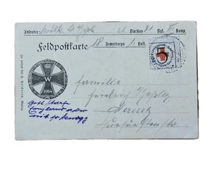 Deutsches Rotes Kreuz 1. Weltkrieg Schmuck Feldpostkarte u. DRK Siegelmarke 1915 - Picture 1 of 5