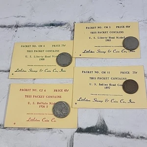 Vintage Collectors Coins Lot Of 4 Liberty Head Buffalo Nickle 1897 Penny - Picture 1 of 14