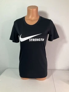 NIKE Strength Black Short Sleeve Tee. #AWDT-1001. Size X/Small. Orig. $30. NEW. - Picture 1 of 9