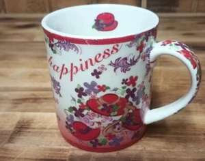 Paul Cardew 2004 Red Hat Society Porcelain Coffee Mug Cup 10 Oz Pink Chintz - Picture 1 of 12