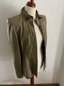 Lederjacke von Betty Barclay Gr. 38 Khaki grün Blazer Blouson Bikerjacke - Bild 1 von 6