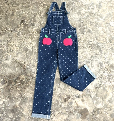 Mono Gymboree Apple Dot Denim Profesores Favorito Escuela Lunares Babero Talla 8 Foto 1 de 4