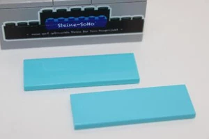 Lego (c) 2x Fliese 2x6 - tile - medium azur blau - 69729 - Platte / Fliesen - Bild 1 von 1