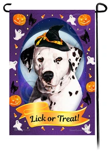 Bandera de jardín de Halloween - blanco y negro dálmata - Imagen 1 de 1