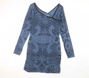 Smash Womens Blue Cotton T-Shirt Dress Size L Round Neck - Picture 1 of 12