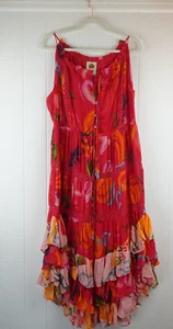 Farm Rio Mixed Fruits Ocean Tiered Sleeveless Ruffle Maxi Dress X-Large - Picture 1 of 10