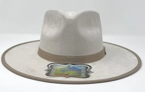 Summit Hats Mx Suede Buckskin Flat Brim Fedora Hat Unisex - Picture 1 of 4