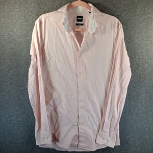 Hugo Boss Button Down Hemd Herren M Slim Fit Bügelleicht Rosa - Bild 1 von 9